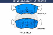B1.G102-0026.2 GALFER sada brzdových platničiek kotúčovej brzdy B1.G102-0026.2 GALFER
