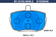 B1.G102-0040.2 Sada brzdových destiček, kotoučová brzda GALFER