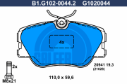 B1.G102-0044.2 Sada brzdových destiček, kotoučová brzda GALFER
