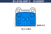 B1.G102-0097.2 GALFER sada brzdových platničiek kotúčovej brzdy B1.G102-0097.2 GALFER