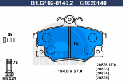 B1.G102-0140.2 GALFER sada brzdových platničiek kotúčovej brzdy B1.G102-0140.2 GALFER