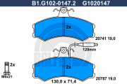 B1.G102-0147.2 Sada brzdových destiček, kotoučová brzda GALFER