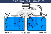 B1.G102-0156.2 Sada brzdových destiček, kotoučová brzda GALFER