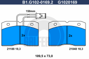 B1.G102-0169.2 Sada brzdových destiček, kotoučová brzda GALFER