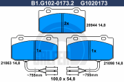B1.G102-0173.2 GALFER sada brzdových platničiek kotúčovej brzdy B1.G102-0173.2 GALFER