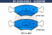 B1.G102-0180.2 GALFER sada brzdových platničiek kotúčovej brzdy B1.G102-0180.2 GALFER