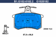 B1.G102-0182.2 Sada brzdových destiček, kotoučová brzda GALFER