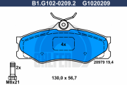 B1.G102-0209.2 Sada brzdových destiček, kotoučová brzda GALFER