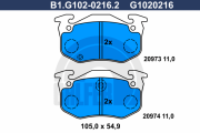 B1.G102-0216.2 GALFER sada brzdových platničiek kotúčovej brzdy B1.G102-0216.2 GALFER