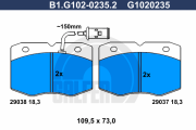 B1.G102-0235.2 Sada brzdových destiček, kotoučová brzda GALFER