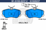 B1.G102-0237.2 GALFER sada brzdových platničiek kotúčovej brzdy B1.G102-0237.2 GALFER
