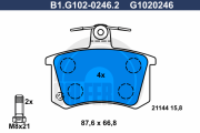 B1.G102-0246.2 Sada brzdových destiček, kotoučová brzda GALFER