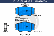 B1.G102-0250.2 Sada brzdových destiček, kotoučová brzda GALFER
