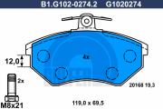 B1.G102-0274.2 GALFER sada brzdových platničiek kotúčovej brzdy B1.G102-0274.2 GALFER