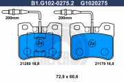 B1.G102-0275.2 Sada brzdových destiček, kotoučová brzda GALFER