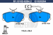 B1.G102-0284.2 GALFER sada brzdových platničiek kotúčovej brzdy B1.G102-0284.2 GALFER