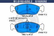 B1.G102-0292.2 Sada brzdových destiček, kotoučová brzda GALFER