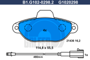 B1.G102-0298.2 GALFER sada brzdových platničiek kotúčovej brzdy B1.G102-0298.2 GALFER