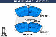 B1.G102-0302.2 Sada brzdových destiček, kotoučová brzda GALFER