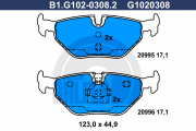 B1.G102-0308.2 GALFER sada brzdových platničiek kotúčovej brzdy B1.G102-0308.2 GALFER