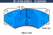 B1.G102-0309.2 GALFER sada brzdových platničiek kotúčovej brzdy B1.G102-0309.2 GALFER