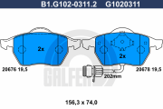 B1.G102-0311.2 GALFER sada brzdových platničiek kotúčovej brzdy B1.G102-0311.2 GALFER