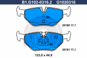 B1.G102-0316.2 GALFER sada brzdových platničiek kotúčovej brzdy B1.G102-0316.2 GALFER
