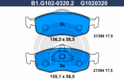 B1.G102-0320.2 GALFER sada brzdových platničiek kotúčovej brzdy B1.G102-0320.2 GALFER