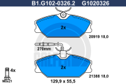B1.G102-0326.2 GALFER sada brzdových platničiek kotúčovej brzdy B1.G102-0326.2 GALFER