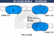 B1.G102-0340.2 Sada brzdových destiček, kotoučová brzda GALFER