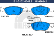 B1.G102-0342.2 GALFER sada brzdových platničiek kotúčovej brzdy B1.G102-0342.2 GALFER