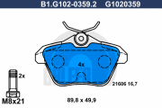 B1.G102-0359.2 Sada brzdových destiček, kotoučová brzda GALFER
