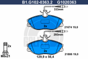 B1.G102-0363.2 Sada brzdových destiček, kotoučová brzda GALFER