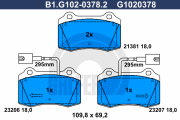 B1.G102-0378.2 GALFER sada brzdových platničiek kotúčovej brzdy B1.G102-0378.2 GALFER