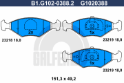 B1.G102-0388.2 Sada brzdových destiček, kotoučová brzda GALFER