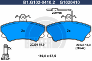 B1.G102-0410.2 Sada brzdových destiček, kotoučová brzda GALFER