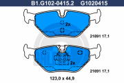 B1.G102-0415.2 Sada brzdových destiček, kotoučová brzda GALFER