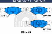 B1.G102-0426.2 Sada brzdových destiček, kotoučová brzda GALFER