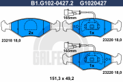 B1.G102-0427.2 Sada brzdových destiček, kotoučová brzda GALFER