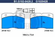 B1.G102-0428.2 Sada brzdových destiček, kotoučová brzda GALFER