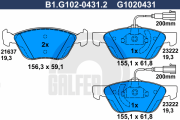 B1.G102-0431.2 GALFER sada brzdových platničiek kotúčovej brzdy B1.G102-0431.2 GALFER