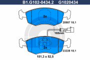 B1.G102-0434.2 GALFER sada brzdových platničiek kotúčovej brzdy B1.G102-0434.2 GALFER