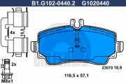 B1.G102-0440.2 Sada brzdových destiček, kotoučová brzda GALFER