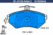 B1.G102-0444.2 Sada brzdových destiček, kotoučová brzda GALFER