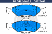 B1.G102-0467.2 Sada brzdových destiček, kotoučová brzda GALFER