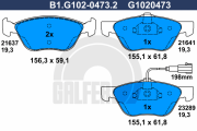 B1.G102-0473.2 GALFER sada brzdových platničiek kotúčovej brzdy B1.G102-0473.2 GALFER