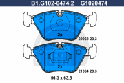 B1.G102-0474.2 GALFER sada brzdových platničiek kotúčovej brzdy B1.G102-0474.2 GALFER
