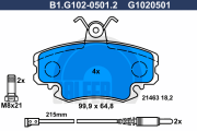 B1.G102-0501.2 GALFER sada brzdových platničiek kotúčovej brzdy B1.G102-0501.2 GALFER