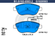 B1.G102-0503.2 GALFER sada brzdových platničiek kotúčovej brzdy B1.G102-0503.2 GALFER