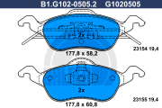 B1.G102-0505.2 GALFER sada brzdových platničiek kotúčovej brzdy B1.G102-0505.2 GALFER